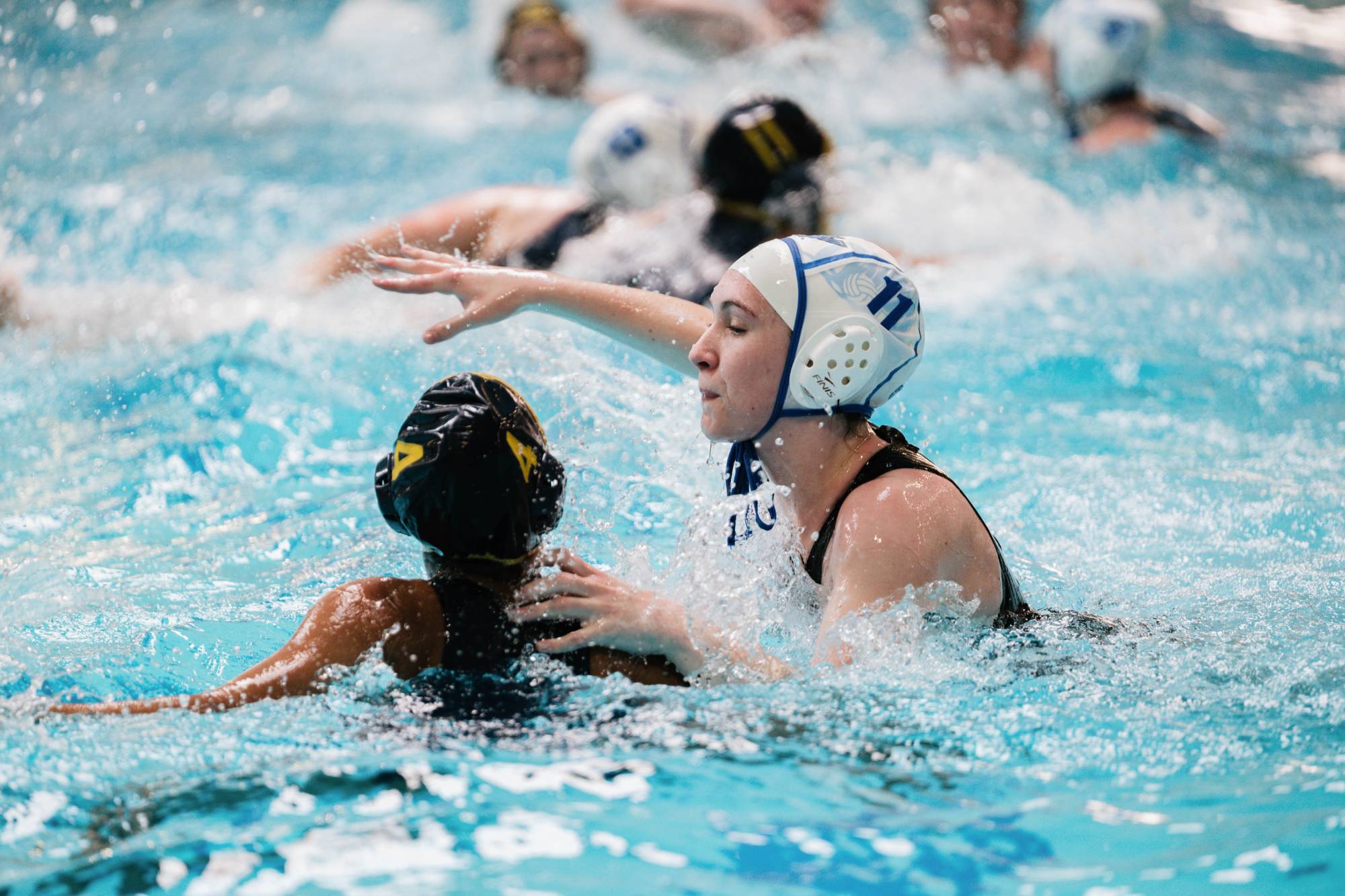 Player blocking a pass from the opposing team